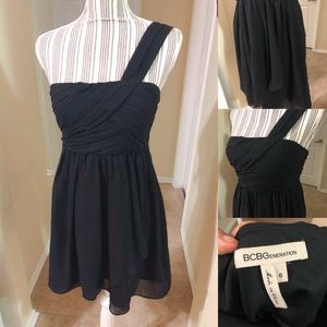 Black shoulder dress